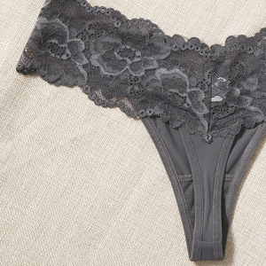 Mutandine di pizzo trasparente Sexy da donna americana biancheria intima <span class=keywords><strong>perizoma</strong></span> alla moda di tutti i giorni con modello personalizzato <span class=keywords><strong>perizoma</strong></span> tinta <span class=keywords><strong>in</strong></span> tinta unita Lingerie - Product Image 3