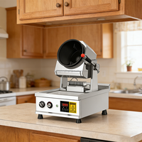 Robot de cuisson intelligent à gaz avec agitation automatique et évier, machine à wok commerciale en acier inoxydable pour la restauration