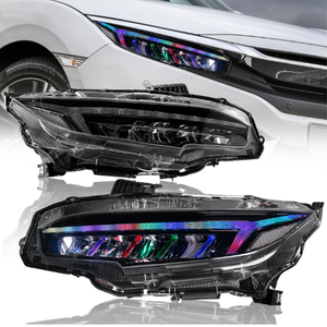 Fari LED Dinamici Stile Ala di Drago <span class=keywords><strong>RGB</strong></span> per Honda Civic 10a Generazione 2016-2021, Luci Anteriori con Indicatori di Direzione Dinamici - Product Image 3