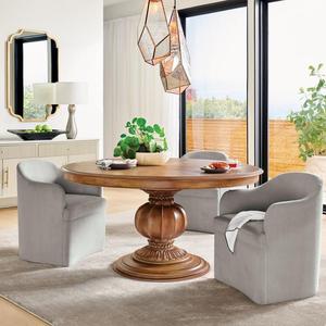 <span class=keywords><strong>Tavolo</strong></span> da Pranzo Rotondo <span class=keywords><strong>Allungabile</strong></span> in <span class=keywords><strong>Legno</strong></span> di Quercia, Stile Tradizionale Francese - Product Image 3