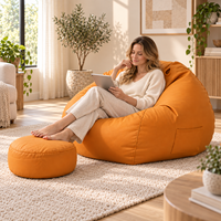 Fauteuil Cocon en EPP avec Ottoman, Siège de Salon Non Compressible, Revêtement Performance, pour Usage Domestique