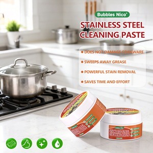 Pâte Nettoyante pour Acier Inoxydable - Éliminateur de Rouille et de Taches Brûlées pour Casseroles et Poêles, Pâte Écologique pour Polissage et Restauration des Métaux - Product Image 4