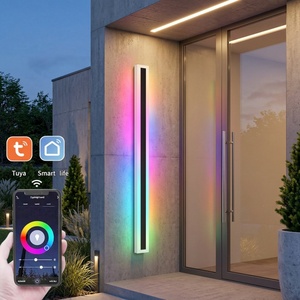 Lámpara de Pared LED de Aluminio Minimalista a Prueba de Agua, Tira Larga Decorativa para Exteriores, Diseño para Entrada de Villa, Patio y Jardín - Product Image 1