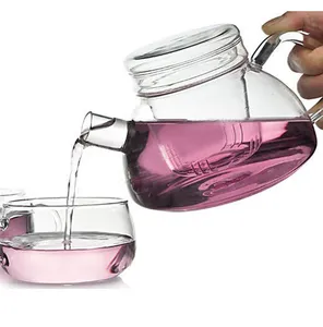 Bouilloire en verre borosilicaté 600ML 800ML avec infuseur amovible pour cuisinière