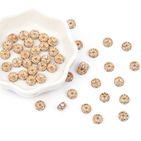 Vente en gros 50 pièces/sac 4/6/8/10mm 14K couleur or cristal strass Rondelle perles entretoises pour la fabrication de bijoux