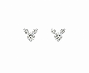 Clous d'oreilles fantaisie en forme d'icônes de dessins animés, en platine de qualité supérieure, polissage de précision, trois pierres brillantes - Product Image 2