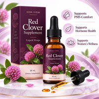 Fabrication OEM de gouttes liquides de trèfle rouge, complément alimentaire avec extrait de trèfle rouge 30 ml pour adultes, femmes, soins hormonaux OEM ODM