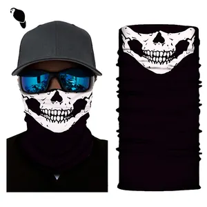 Bandana de lenço de cabeça com caveira e rosto para buffs sublimação LEO