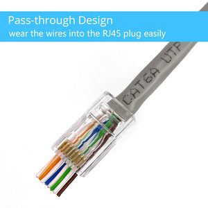 RJ45 Cat6 <b>Plug</b> Unshielded 100 Pack <b>Ethernet</b> Connector - Product Image 3