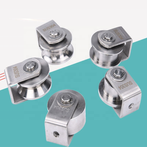 Ruota cingolata in ferro ad angolo di tipo V in acciaio inossidabile ruota con scanalatura per porta in ferro di grandi dimensioni puleggia in fune metallica in acciaio ruota scanalata in acciaio - Product Image 5