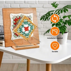 2025 thủ công tự nhiên tre Crochet chặn sợi Hội Đồng Quản trị với chốt chân ngăn kéo và tầng hầm cho crocheting đan - Product Image 4