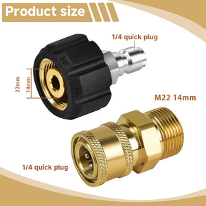 Adaptateur pour nettoyeur haute pression Stm, 1/4 pouce M22-14, kit de connexion rapide en laiton pour pistolet à eau - Product Image 3
