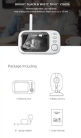 2023 Pro 720P HD Pantalla de 3,5 pulgadas Teléfono inalámbrico para bebés Monitor de cámara Conversación bidireccional Temperatura Detección de sonido 2,4G Mini Cámara