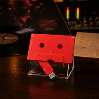 Clé USB personnalisée en forme de cassette audio 1 Go 2 Go 4 Go 8 Go pour groupe de musique, conception de logo personnalisé, cadeaux musicaux, impression de logo USB