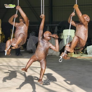 YOUFINE実物大鋳造ブロンズ真鍮吊り猿像彫刻 - Product Image 3