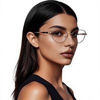 3184 Lunettes anti-lumière bleue pour femme, monture œil de chat punk transfrontalière, style européen et américain, en métal coloré, miroir plat tendance