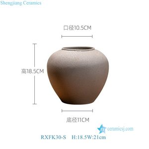 Ensemble de 3 vases en céramique <span class=keywords><strong>taupe</strong></span> mat style Wabi-Sabi RXFK30-LMS - Product Image 5