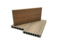 Échantillon gratuit disponible de plancher composite en bois coextrudé à texture simulée de plancher de terrasse extérieure double face design moderne