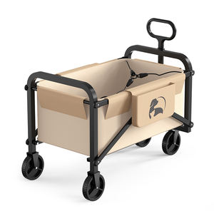 समुद्र तट शिविर के लिए बहुक्रियाशील ढंक स्नान वैगन फोल्डेबल पहियों किराने का सामान के लिए बहुमुखी शॉपिंग कार्ट - Product Image 3