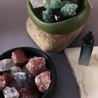 Pot pour bougies parfumées personnalisé Récipients pour bougies Diffuseur de parfum d'ambiance en pierre d'arôme Diffuseur d'arôme d'huiles essentielles en pierre de sel en cristal
