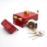 Serrure de porte universelle 556 à double cylindre, anti-effraction, à montage en surface, en fer, pour portes en bois
