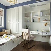 Ensemble complet de meubles pour enfants en bambou : lit superposé, bureau, armoire intégrés, multifonctionnel, design moderne et simple pour la maison