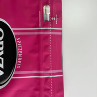 Sachet alimentaire personnalisé imprimé avec fermeture éclair coulissante, résistant à l'humidité, en PET laminé VMPET PE, à fond carré, type stand-up