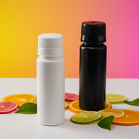 Bouteille de jus en plastique PP de qualité alimentaire de 60 ml (2 oz) avec logo personnalisé, couvercle inviolable pour portions de boissons miniatures