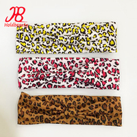 Vente en gros Bandeau personnalisé Boho imprimé léopard Bandeau de sport antidérapant pour femmes, entraînement, yoga, torsion croisée