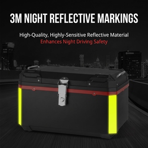 重型 80L 摩托车尾箱防盗不锈钢锁反光双密封防水后置储物箱 - Product Image 4