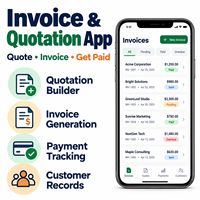 Développement d'une application de facturation personnalisée pour iOS et Android avec générateur de devis et de factures LionCreate