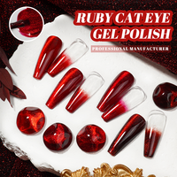 Ruby Cat Eye Gel Nail Gel Led Set Kit Art Color Professional Nails Supplies Salon Products Color Red Soak Off Sweet Uv Polish