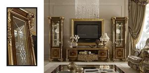 Baroque Royal <strong>Wood</strong> Carved Living Room Furniture Set Glass Display <strong>Cabinets</strong> and <strong>TV</strong> Stands - Product Image 2