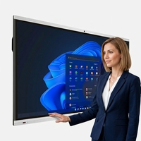 Tableau blanc interactif intelligent EIBOARD 65 pouces 4K LED, écran tactile multipoint 20 points, double système d'exploitation, petit bureau, salle de réunion, OEM