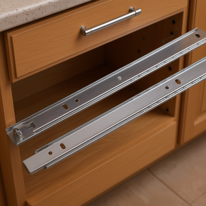 Glissières de tiroir à billes en acier Hermex COR-245, 24 pouces, largeur 45 mm, capacité de charge 31-50 kg, pour armoires de cuisine, design industriel - Product Image 2