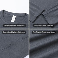 Magliette a Maniche Lunghe per Corsa e Allenamento, Design OEM, Stampa Logo Personalizzata, Collo Tondo, Tessuto Texturizzato