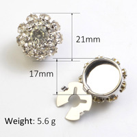 CLARMER Nouvelle Mode Bouton de manchette de chemise nacré, Bouton de col floral avec décoration en strass, Ensemble de couvre-boutons