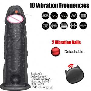 Vibrerende Condooms Vergroting Voor Mannen Herbruikbare Condooms Dildo Vibrator Penis Ring Mouw Volwassen Sekswinkel Seks - Product Image 2