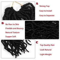 Extensions de cheveux au crochet pré-bouclées de 12 pouces, style Butterfly Locs, effet vieilli, doux, pour tresses, pour femmes noires, couleurs 1B/BUG/30, vente en gros