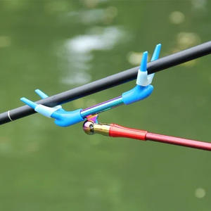 Soporte de Cañas de Pesca de Doble Cabezal de Competición, de Fibra de Carbono, Portátil, Resistente al Viento, para Montaje en Suelo - Product Image 2