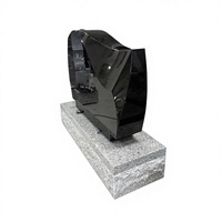 Monument commémoratif en granit noir serpentin avec design traditionnel américain pour statues de cimetière