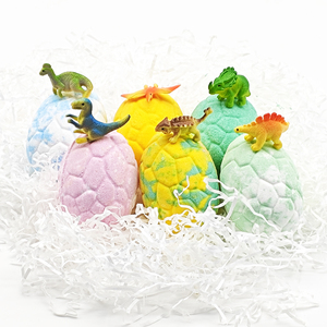 Bombes de bain effervescentes artisanales aux couleurs mélangées en forme d'œuf de dinosaure, aromathérapie, huile essentielle, bombes à bulles de qualité supérieure, bain naturel - Product Image 1