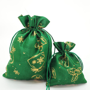 Sac cadeau en velours néerlandais écologique avec cordon de serrage, logo de marque personnalisé, pour la décoration de sacs de Noël - Product Image 2