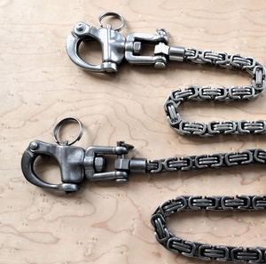 Chaîne de portefeuille en acier inoxydable réglable finition plaquée argent chaîne robuste et durable pour les motards et les rockers chaîne de portefeuille élégante - Product Image 5