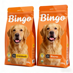 Sacchetto per Alimenti per Animali Domestici da 5kg 10kg 20kg della <span class=keywords><strong>Fabbrica</strong></span> di Imballaggi Haodong, Busta con Fondo Piatto Richiudibile con Cerniera per Alimenti per Cani - Product Image 1