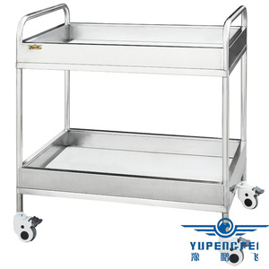 Yu Pengfei Stainless Steel Instrument Cart 850x550x900mm Double Layer Hospital <b>Trolley</b> Silent Wheels - Product Image 3