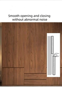 Armadio in legno di noce, moderno armadio minimalista Multi-porta con cassetti, mobili per <span class=keywords><strong>camera</strong></span> da <span class=keywords><strong>letto</strong></span> di grande capacità per la casa - Product Image 3
