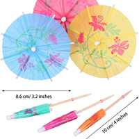 Garniture de décoration chinoise en bambou 8x10Cm multicolore rose jetable boisson parapluie pailles papier personnalisé Cocktail parapluie pics