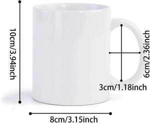 Taza de Café de Cerámica Blanca de 11 oz, de Alta Calidad, Apta para Sublimación, Apta para Microondas - Product Image 4