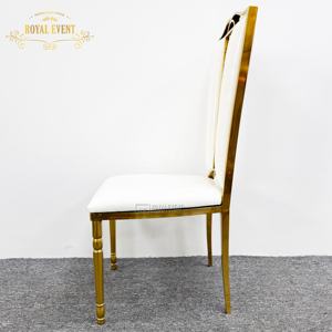 Silla de Comedor de Acero Inoxidable de Lujo para Hotel, Precio de Fábrica, Venta al por Mayor, Respaldo Alto Dorado, para Fiestas, Eventos y Bodas - Product Image 5